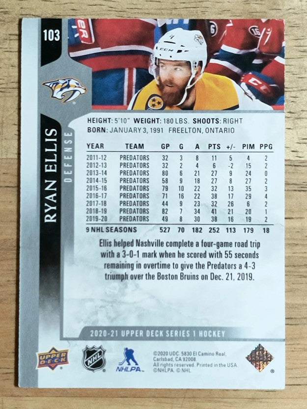 2020-21 Upper Deck #103 Ryan Ellis
