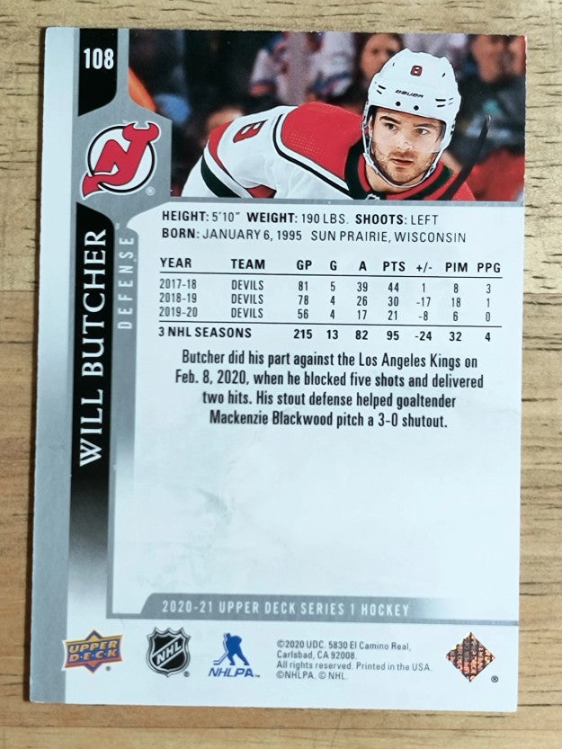 2020-21 Upper Deck #108 Will Butcher
