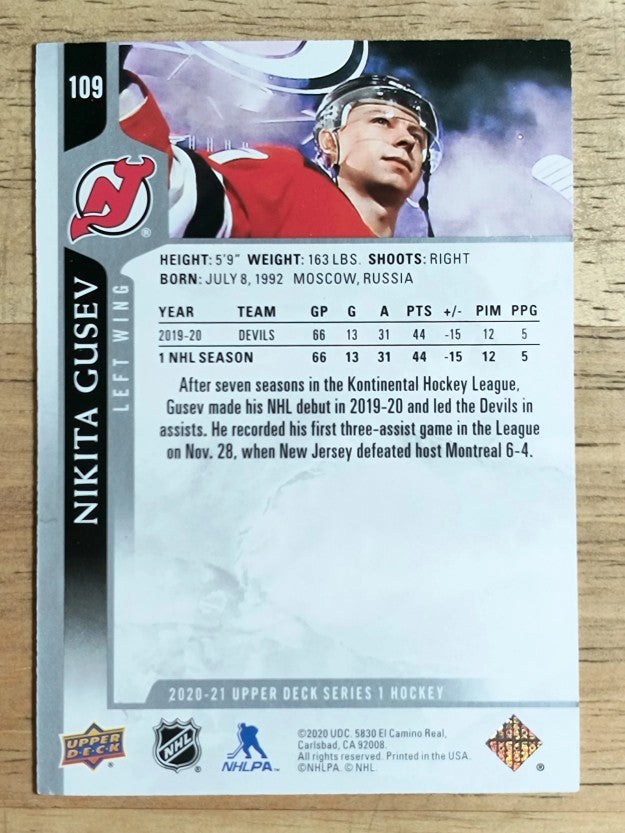 2020-21 Upper Deck #109 Nikita Gusev