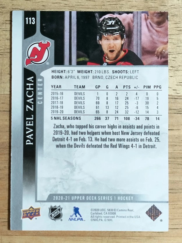 2020-21 Upper Deck #113 Pavel Zacha
