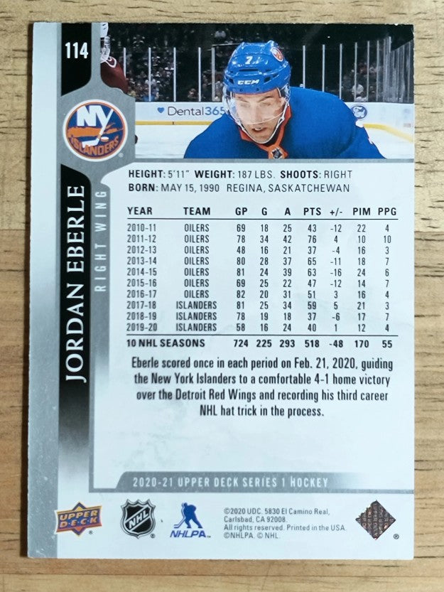 2020-21 Upper Deck #114 Jordan Eberle