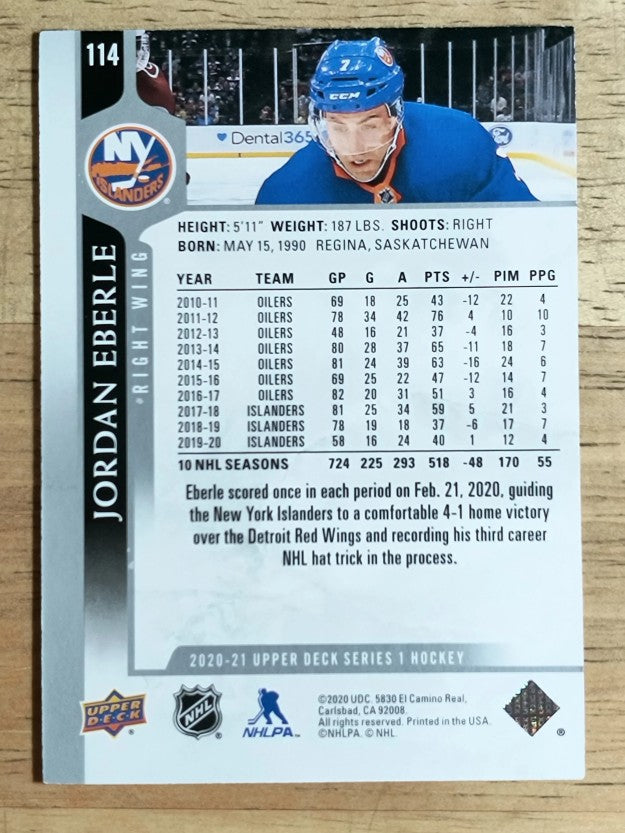 2020-21 Upper Deck #114 Jordan Eberle