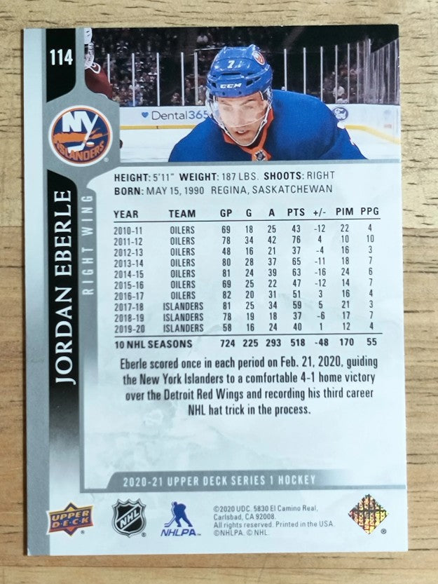 2020-21 Upper Deck #114 Jordan Eberle