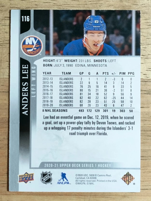 2020-21 Upper Deck #116 Anders Lee
