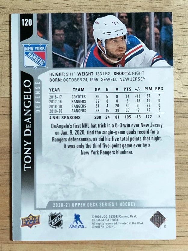 2020-21 Upper Deck #120 Tony DeAngelo