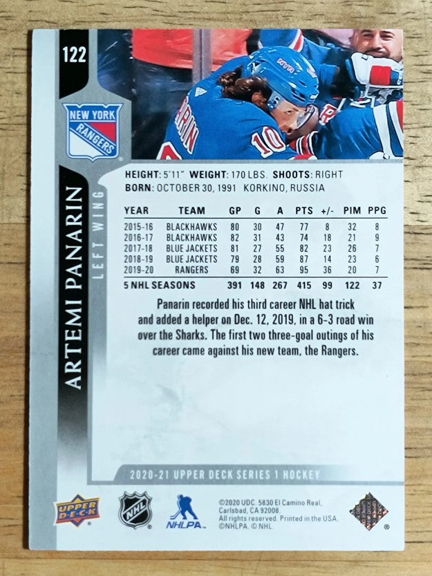 2020-21 Upper Deck #122 Artemi Panarin