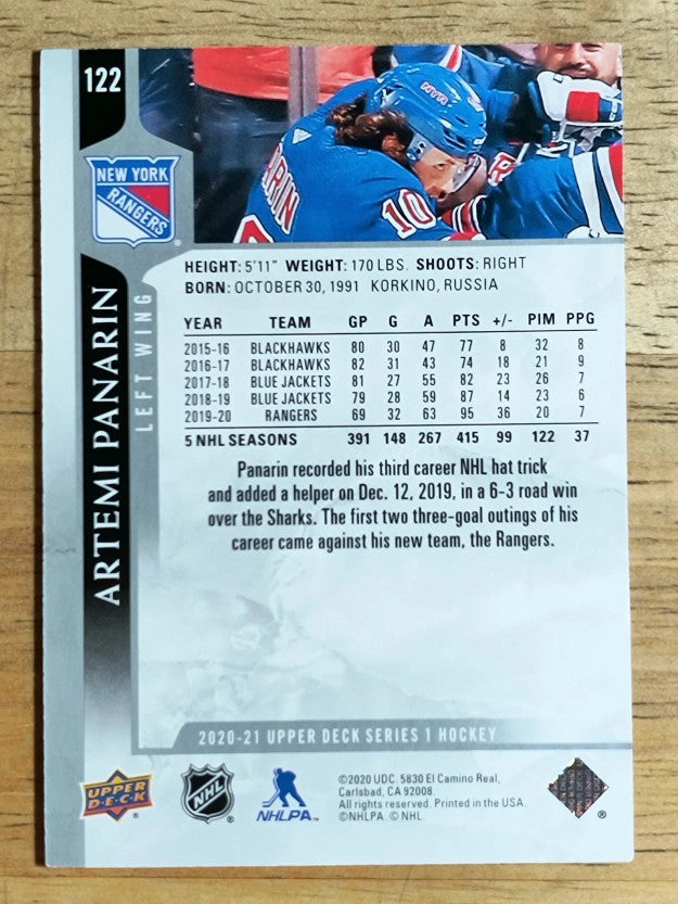 2020-21 Upper Deck #122 Artemi Panarin
