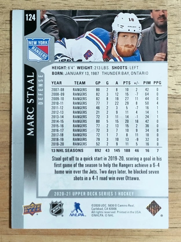 2020-21 Upper Deck #124 Marc Staal