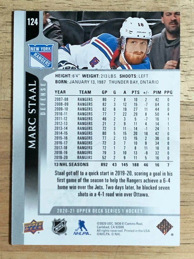 2020-21 Upper Deck #124 Marc Staal