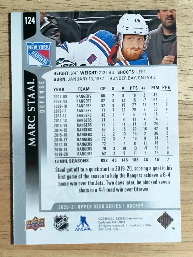 2020-21 Upper Deck #124 Marc Staal