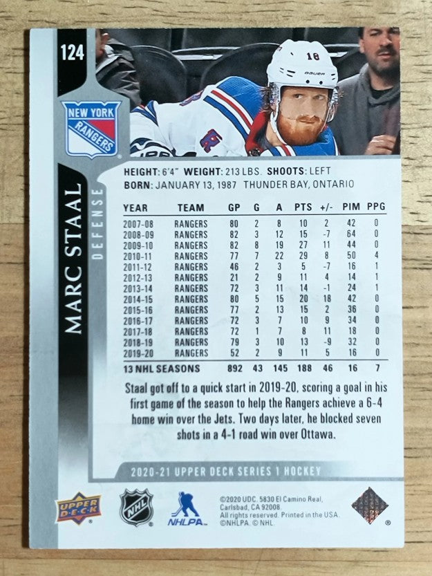 2020-21 Upper Deck #124 Marc Staal