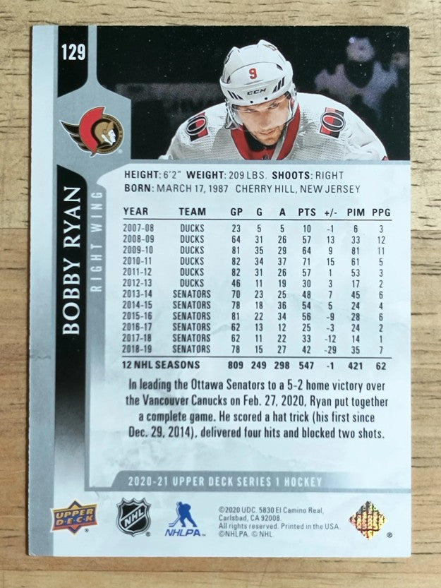 2020-21 Upper Deck #129 Bobby Ryan