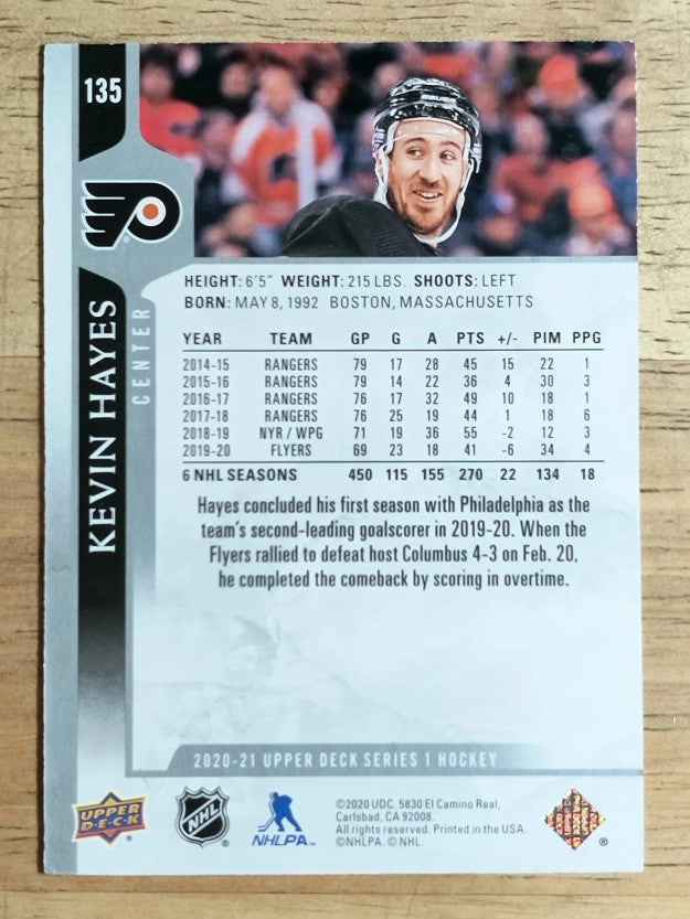 2020-21 Upper Deck #135 Kevin Hayes