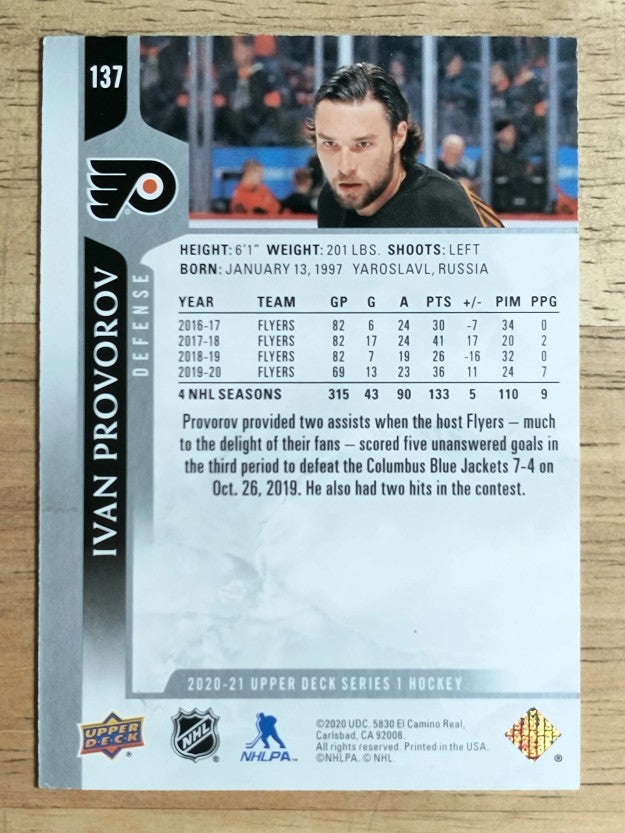 2020-21 Upper Deck #137 Ivan Provorov
