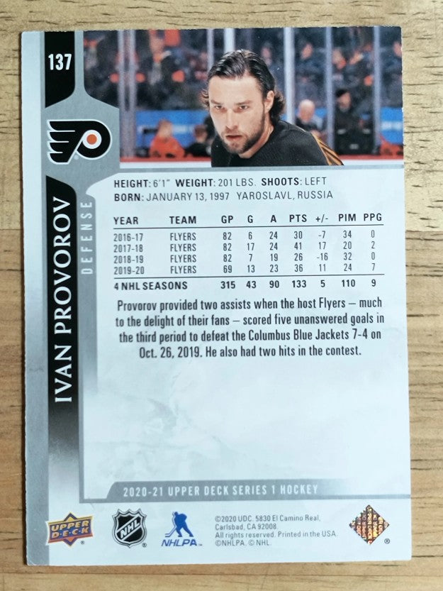 2020-21 Upper Deck #137 Ivan Provorov