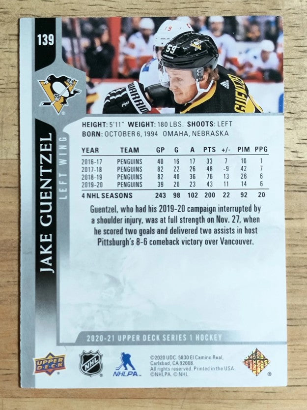 2020-21 Upper Deck #139 Jake Guentzel