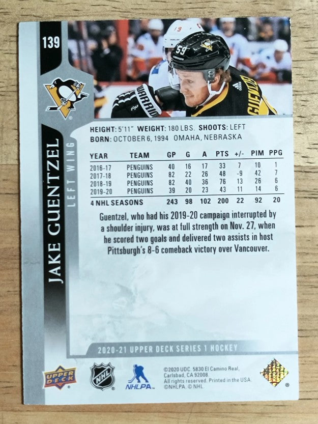 2020-21 Upper Deck #139 Jake Guentzel
