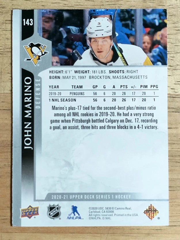 2020-21 Upper Deck #143 John Marino