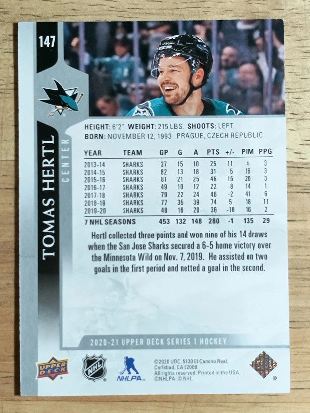 2020-21 Upper Deck #147 Tomas Hertl
