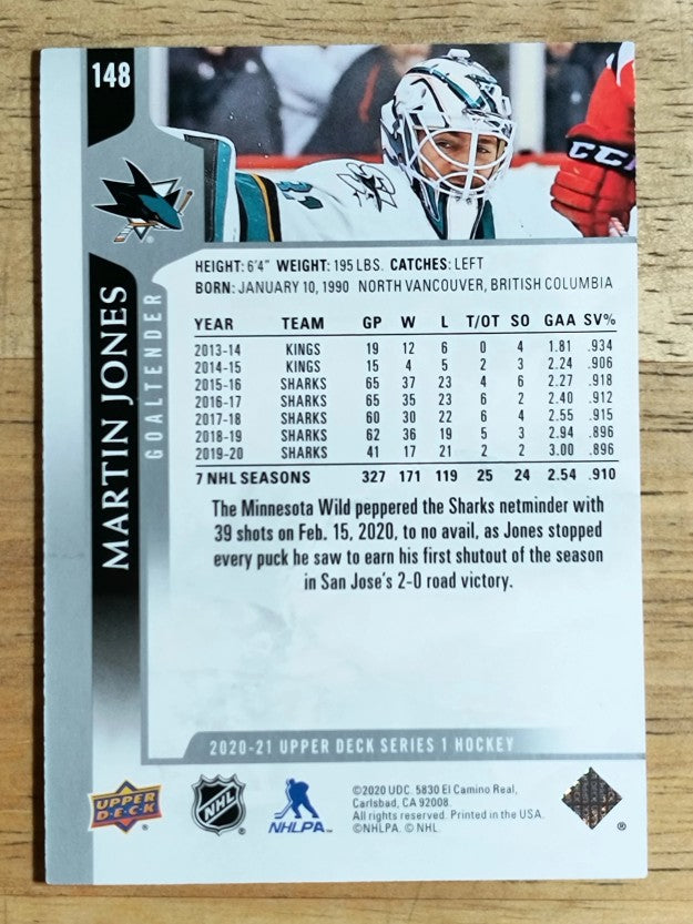 2020-21 Upper Deck #148 Martin Jones