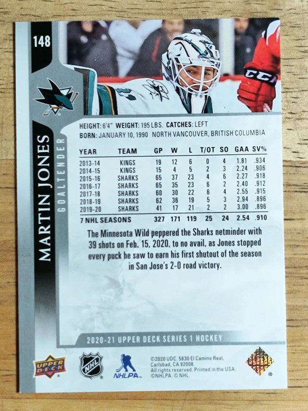 2020-21 Upper Deck #148 Martin Jones