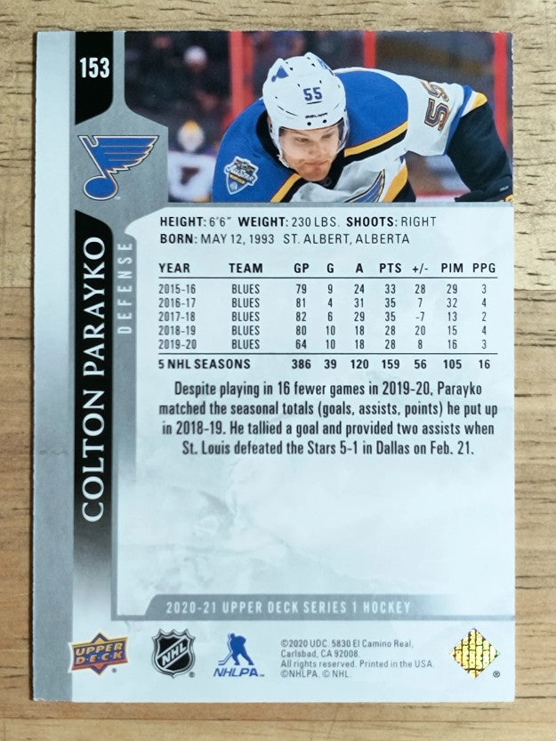 2020-21 Upper Deck #153 Colton Parayko