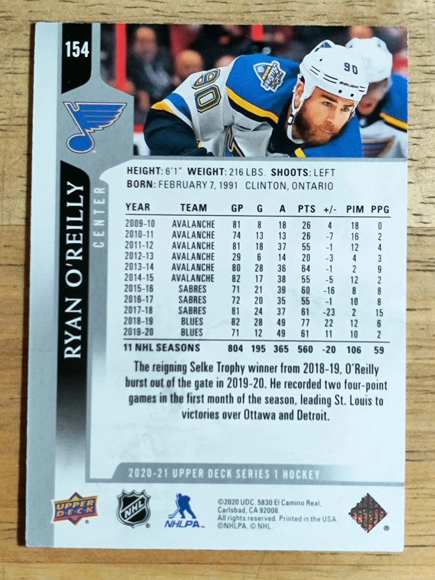 2020-21 Upper Deck #154 Ryan O'Reilly
