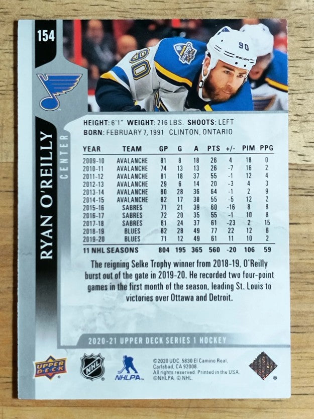 2020-21 Upper Deck #154 Ryan O'Reilly