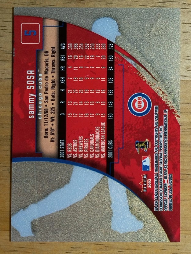 2002 E-X #5 Sammy Sosa