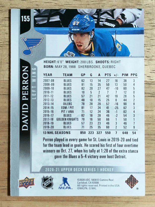 2020-21 Upper Deck #155 David Perron