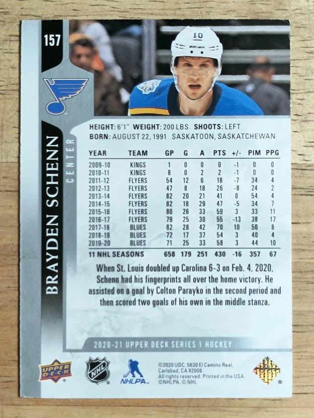 2020-21 Upper Deck #157 Brayden Schenn