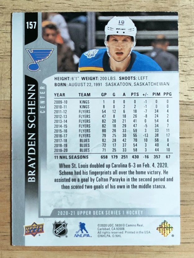 2020-21 Upper Deck #157 Brayden Schenn