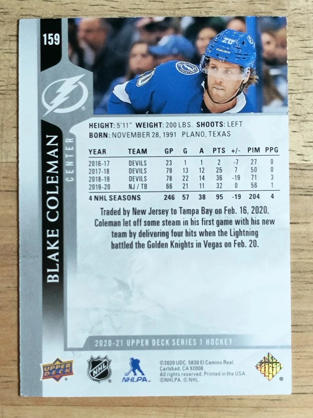2020-21 Upper Deck #159 Blake Coleman