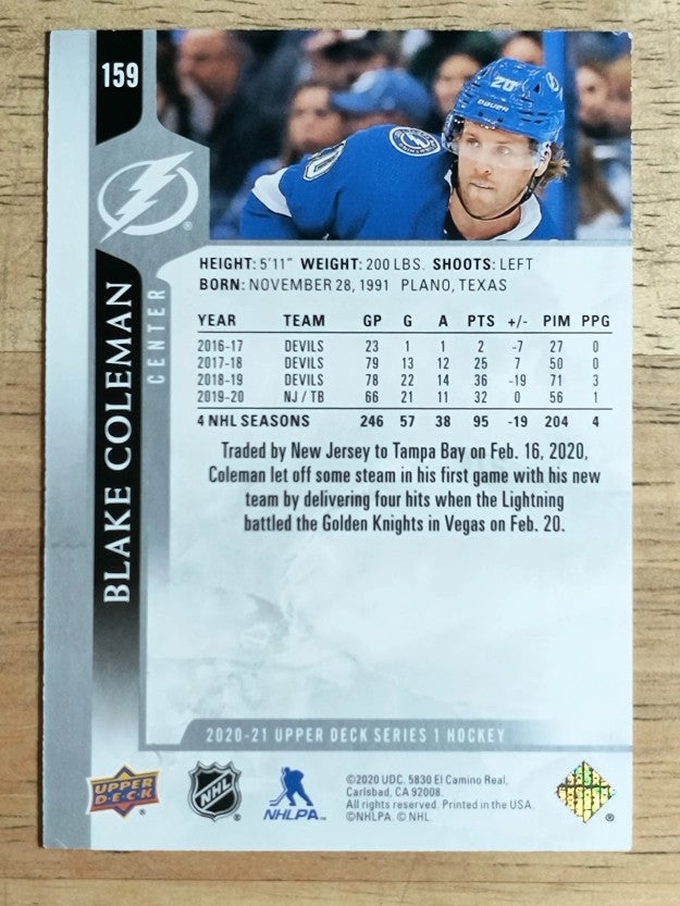 2020-21 Upper Deck #159 Blake Coleman