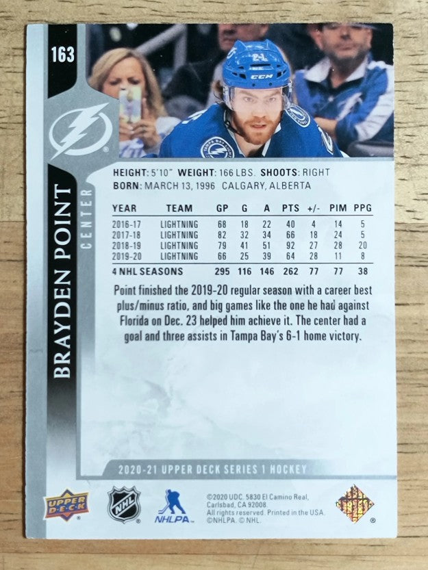 2020-21 Upper Deck #163 Brayden Point