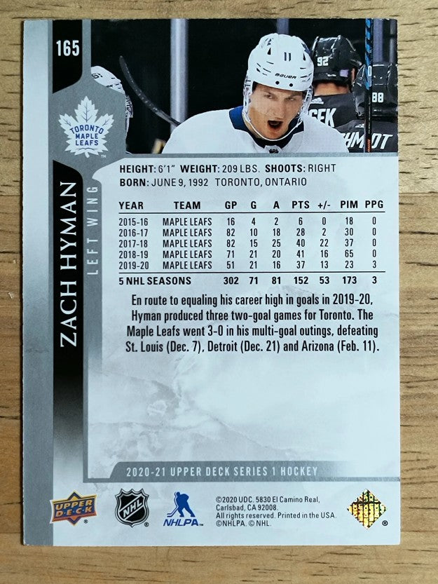 2020-21 Upper Deck #165 Zach Hyman