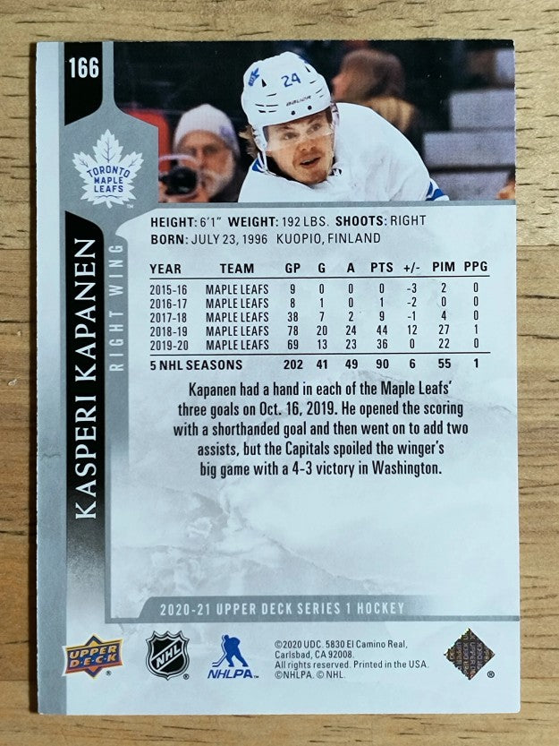 2020-21 Upper Deck #166 Kasperi Kapanen