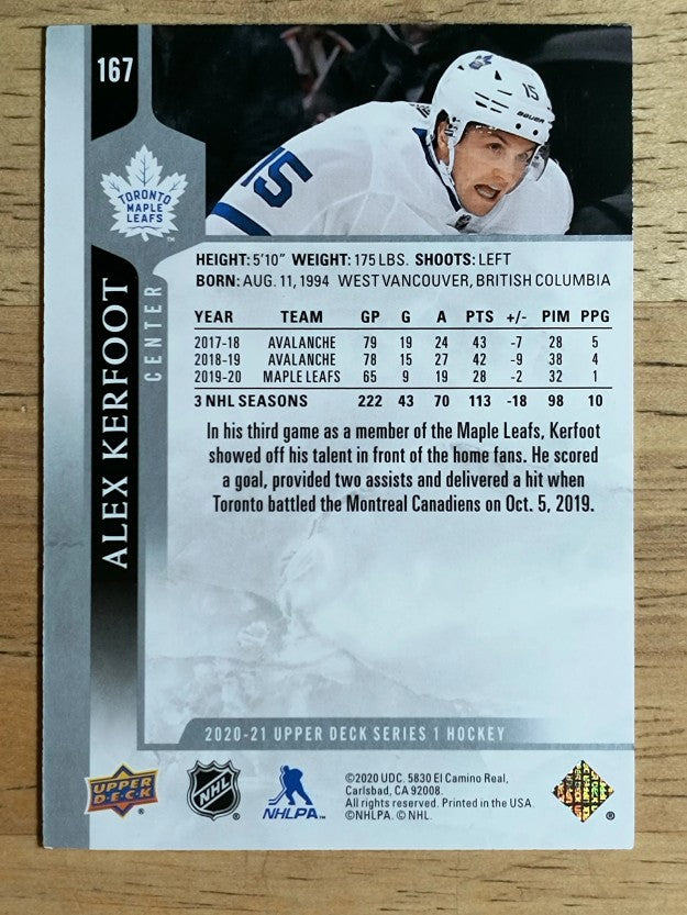 2020-21 Upper Deck #167 Alex Kerfoot