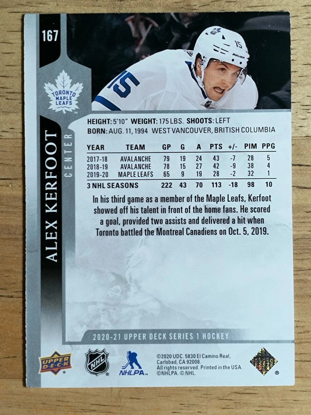2020-21 Upper Deck #167 Alex Kerfoot