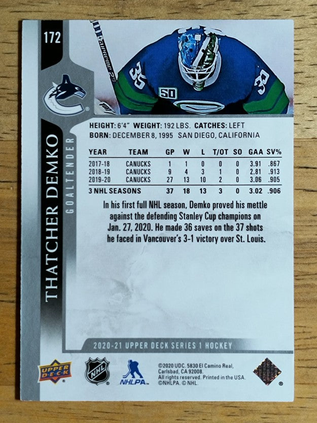 2020-21 Upper Deck #172 Thatcher Demko
