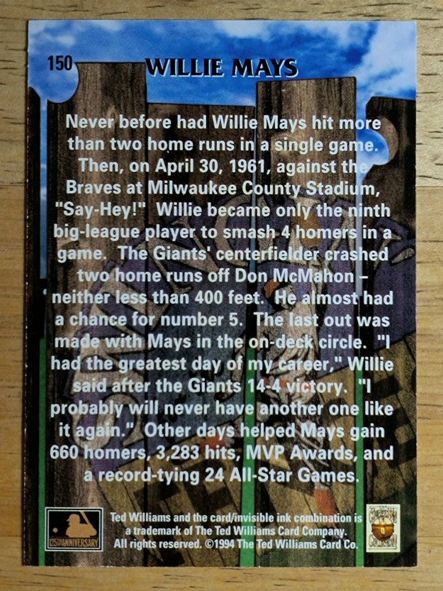 1994 Ted Williams #150 Willie Mays
