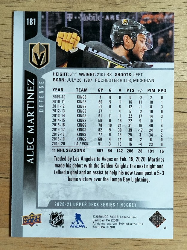 2020-21 Upper Deck #181 Alec Martinez