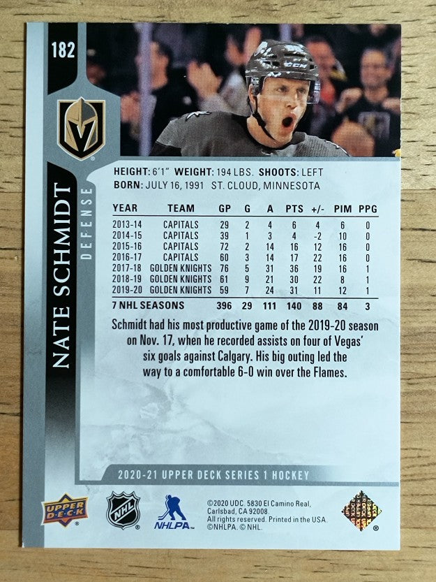 2020-21 Upper Deck #182 Nate Schmidt