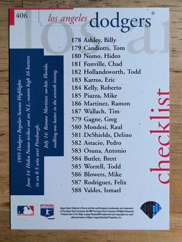 1996 Collector's Choice Silver Signature #406 Mike Piazza TC