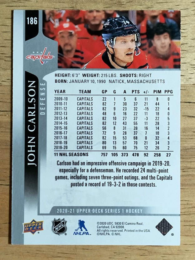 2020-21 Upper Deck #186 John Carlson