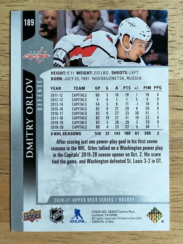 2020-21 Upper Deck #189 Dmitry Orlov
