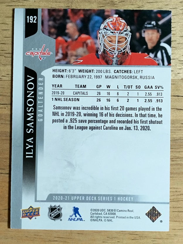 2020-21 Upper Deck #192 Ilya Samsonov