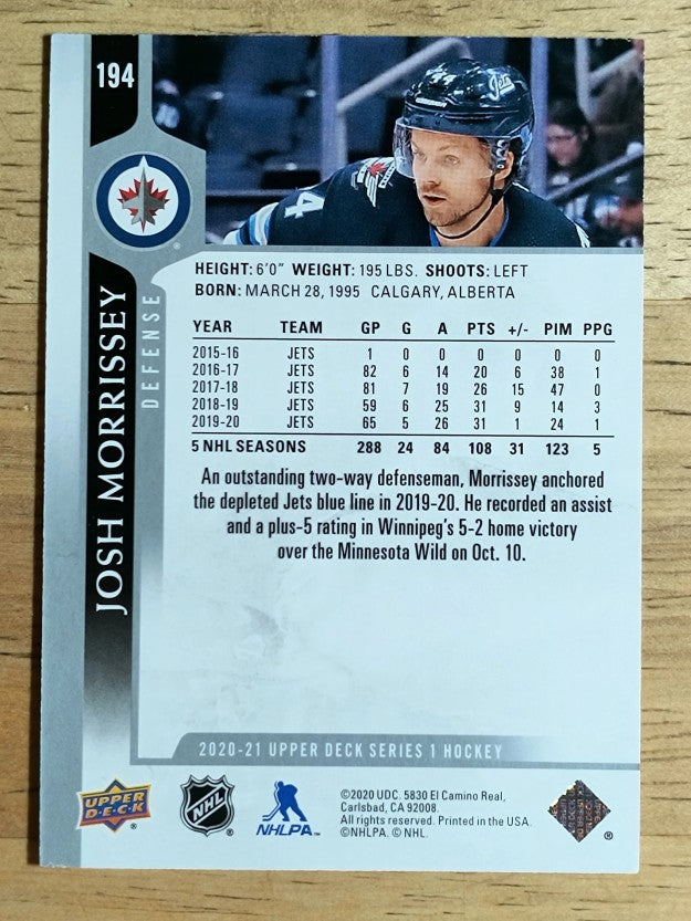 2020-21 Upper Deck #194 Josh Morrissey