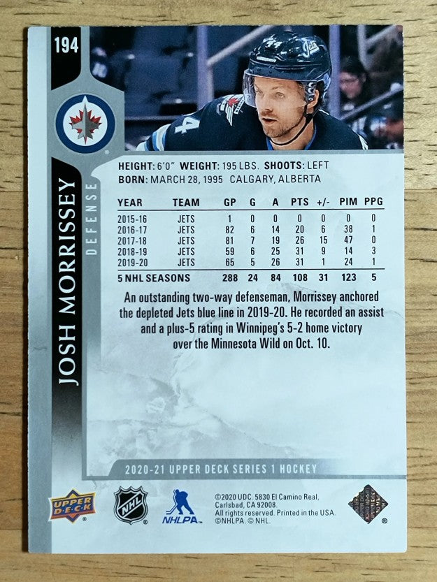 2020-21 Upper Deck #194 Josh Morrissey