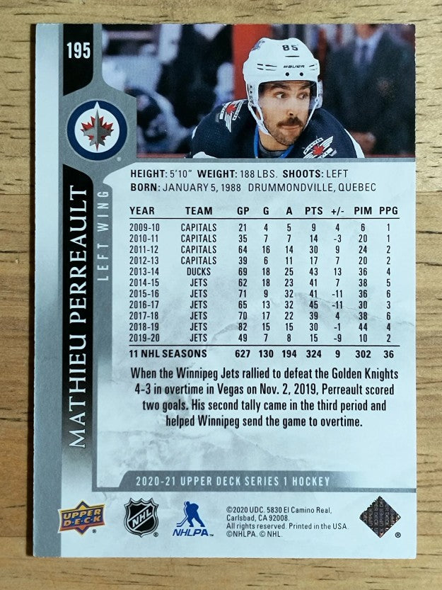 2020-21 Upper Deck #195 Mathieu Perreault